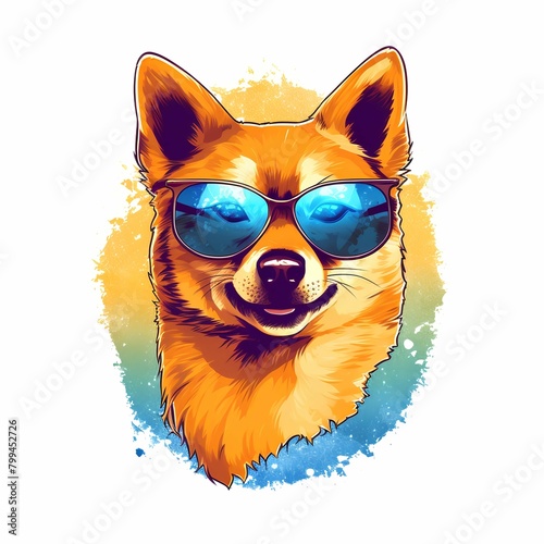 A doge with sunglass