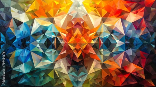 Kaleidoscopic wallpaper, geometric patterns in a mesmerizing array of colors and shapes