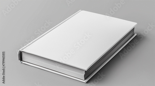 White blank book on isolated background