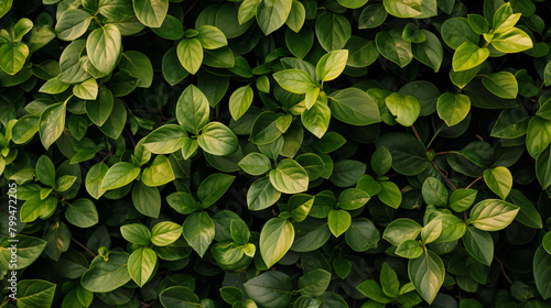 Vibrant and detailed close-up of lush green leaves, creating a natural leafy background texture, perfect for environmental themes or botanical backdrops