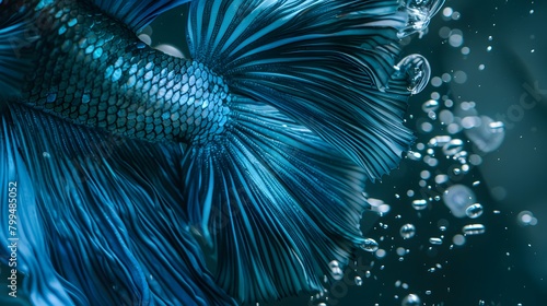 close-up of blue Siamese fighting fish betta splendens 