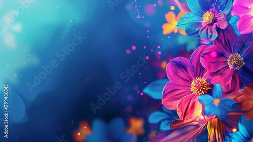 A close up of a colorful flower arrangement on the wall, AI