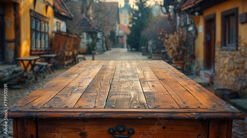 In the Carpathians, there are wooden desks on the street