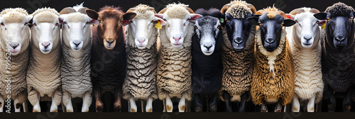 Comprehensive Educational Illustration of Various Global Sheep Breeds