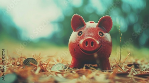 Piggy bank savings finance growth interest investment capital cash banking wealth grow save dollars cents