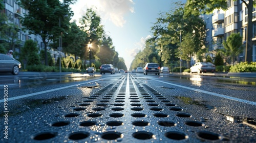 Reflective Road Technologies in Urban Areas: Heatwave Reduction through Street Heat Absorption Illustration