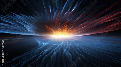 High-resolution depiction of a shockwave initiated by a high-speed object breaking the sound barrier,