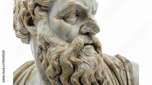 Antique classic greek philosopher head isolated