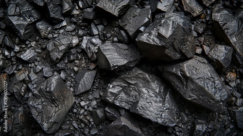 Shimmering chunks of coal lying in a heap