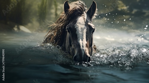 horse in water