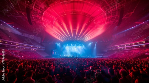 a mesmerizing visual spectacle as a symphony of colors cascades onto the stage