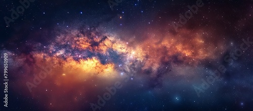 Vivid cosmic galaxy filled with a multitude of colorful stars and a luminous center in the vast universe