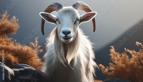 goat on a mountain pasture.goat in the mountains goat in the mountains