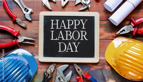 Labor Day Tribute: Handy and White Collar Tools on Chalkboard