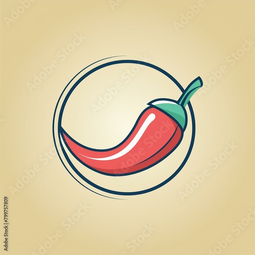 A sleek and simple red chili logo design