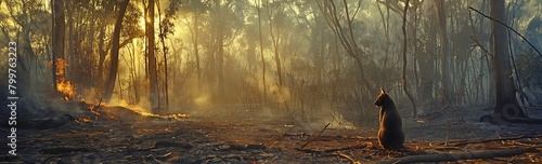 Wildlife may die from habitat loss and lack of food sources during bushfires in tropical forests.