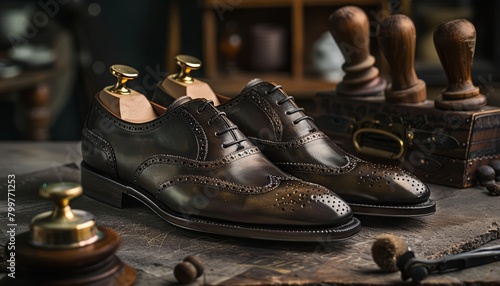 The skillful interplay of brass and leather in shoemaking fixes a standard of excellence that fires up the market, business concept