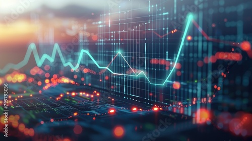 A graph depicting predictive analytics for demand forecasting in the energy sector. Generative AI.