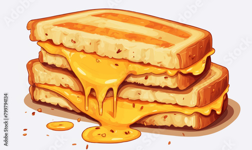 Cheese toasted sandwich vector flat isolated vector style illustration