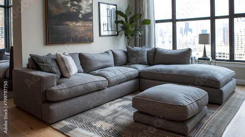 Sectional Sofa Ottoman: Images showcasing sectional sofas paired with ottomans