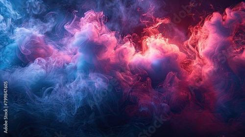 Abstract Colorful Powder Burst on Dark Background