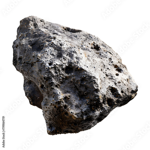 asteroid rock isolated on transparent background. detailed photo