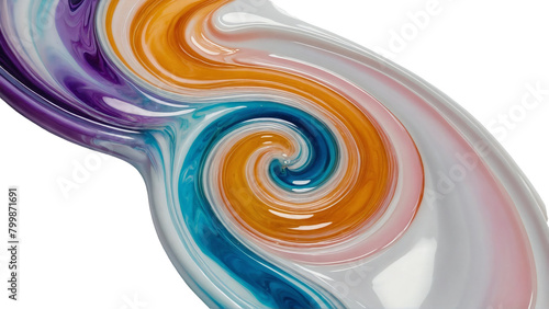 polished colorful gradient acrylic element on transparent background
