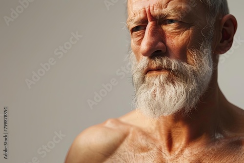 Hormonal Changes Illustrate a middleaged individual, indicating muscle loss due to hormonal decline