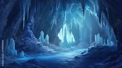  Icy Cave Interior with Sunlight