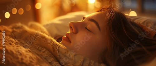 woman sleeping in bed at night