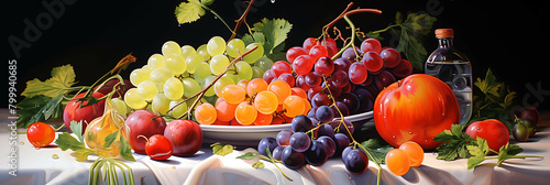 A colorful mix of juicy grapes, crunchy carrots, and sweet cherry tomatoes, artfully presented on a white plate.