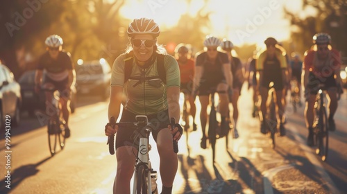 Specify the sense of community and camaraderie as she encounters fellow cyclists and friendly locals along her route.