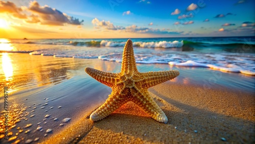 starfish sea star on the beach background. hight quality photo