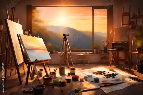 easel in a room