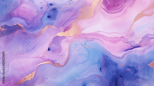 Vector Abstract Painting Blue Gradient Background. Violet Marble Art Watercolor.