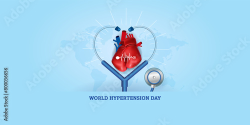 World Hypertension Day. Heart attack Awareness background. Vector illustration
