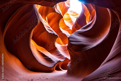 the surreal beauty of arizonas antelope canyon with swirling sandstone formations illuminated. AI Generative