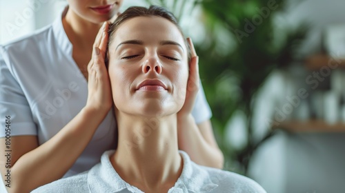 woman giving a lymph drainage massage
