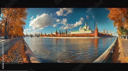 Panoramic view of the Kremlin, Russian fortress, historical site
