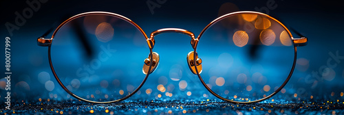 Closeup photo of eyeglasses, Glasses that adjust correctly eyesight from blurred to sharp