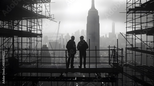 the essence of construction as silhouettes tell the story of determination, teamwork, and the relentless pursuit of architectural excellence