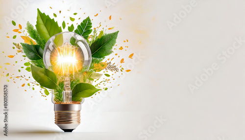 light bulb representing the environment, conservation of nature, global warming and green electricity, sustainability, environment, Renewable energy