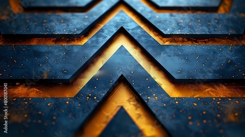 Vibrant Blue and Gold Geometric Artwork