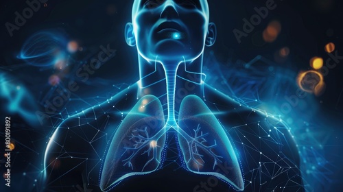 An illustration of the human respiratory system.