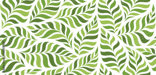  Green abstract leaf seamless pattern. floral leaves pattern.