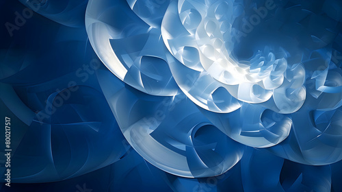 A high-definition image of bright, overlapping circles and polygons on a deep blue background, conveying a sense of organized chaos, captured with advanced camera techniques