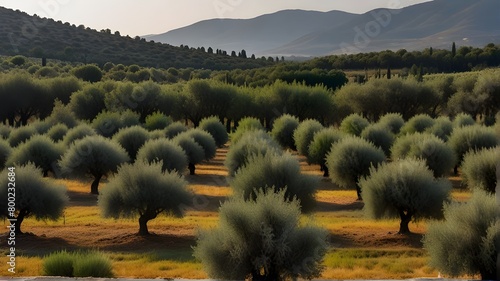 Wall Art Print, Travel Destination Poster, Mediterranean Landscape - Picturesque View of Olive Grove