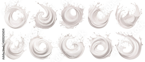 Set of milk or cream splashes, cut out