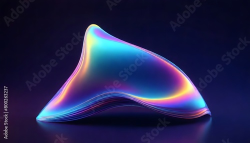 Abstract fluid 3d renders holographic iridescent neon curved waves in motion bright background. Gradient design element for banners, backgrounds, wallpapers, posters, and covers.