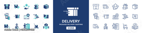delivery service online shipment icon vector set cargo shipping package delivery transport courier signs illustration for web and app